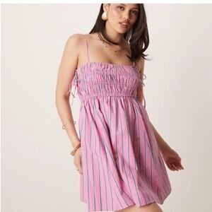 Abercrombie & Fitch - Baby Doll mini Pink and Blue Striped Dress